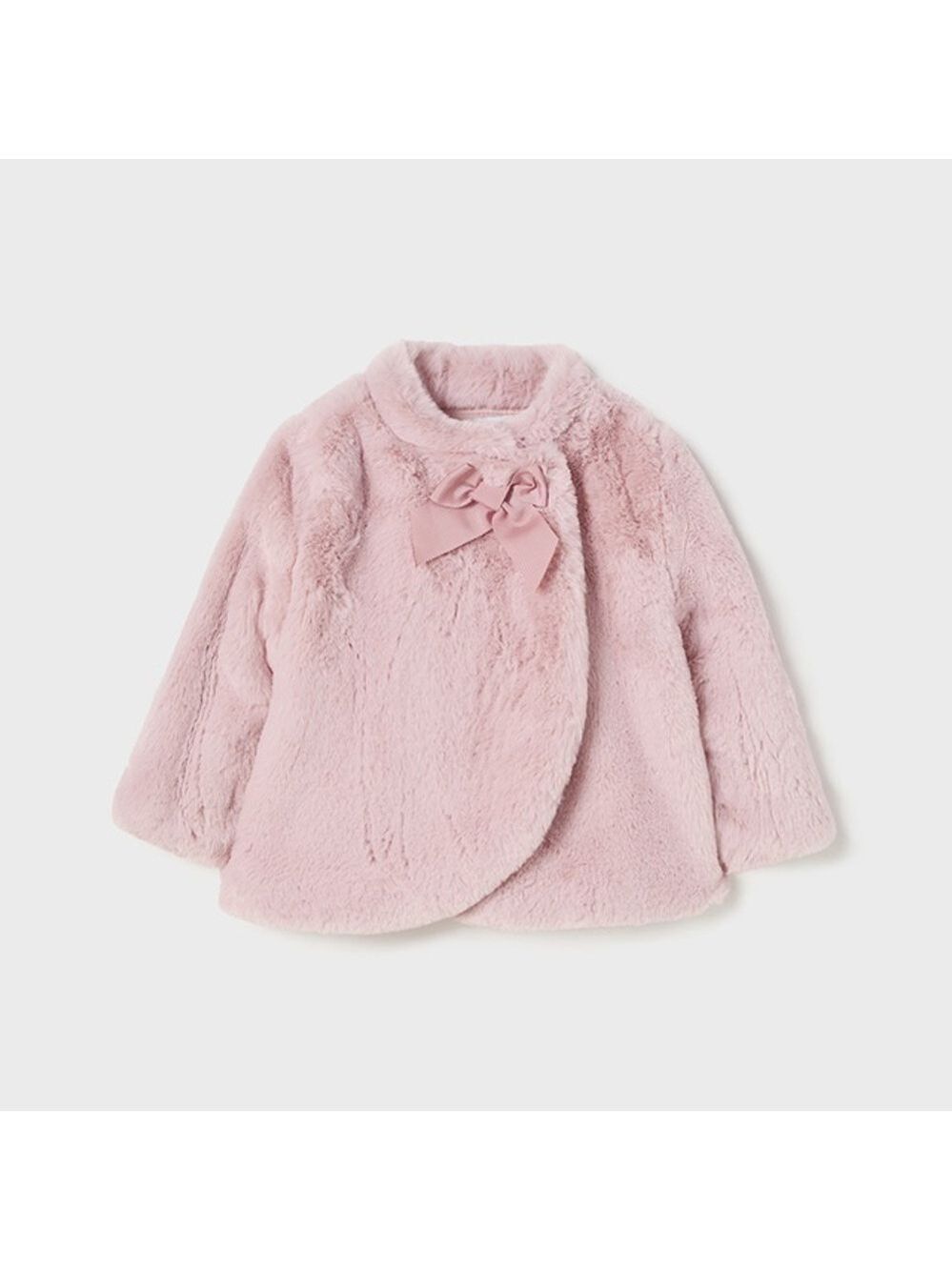 Size 18 months Mayoral Blush Pink Faux Fur Cape with Bow